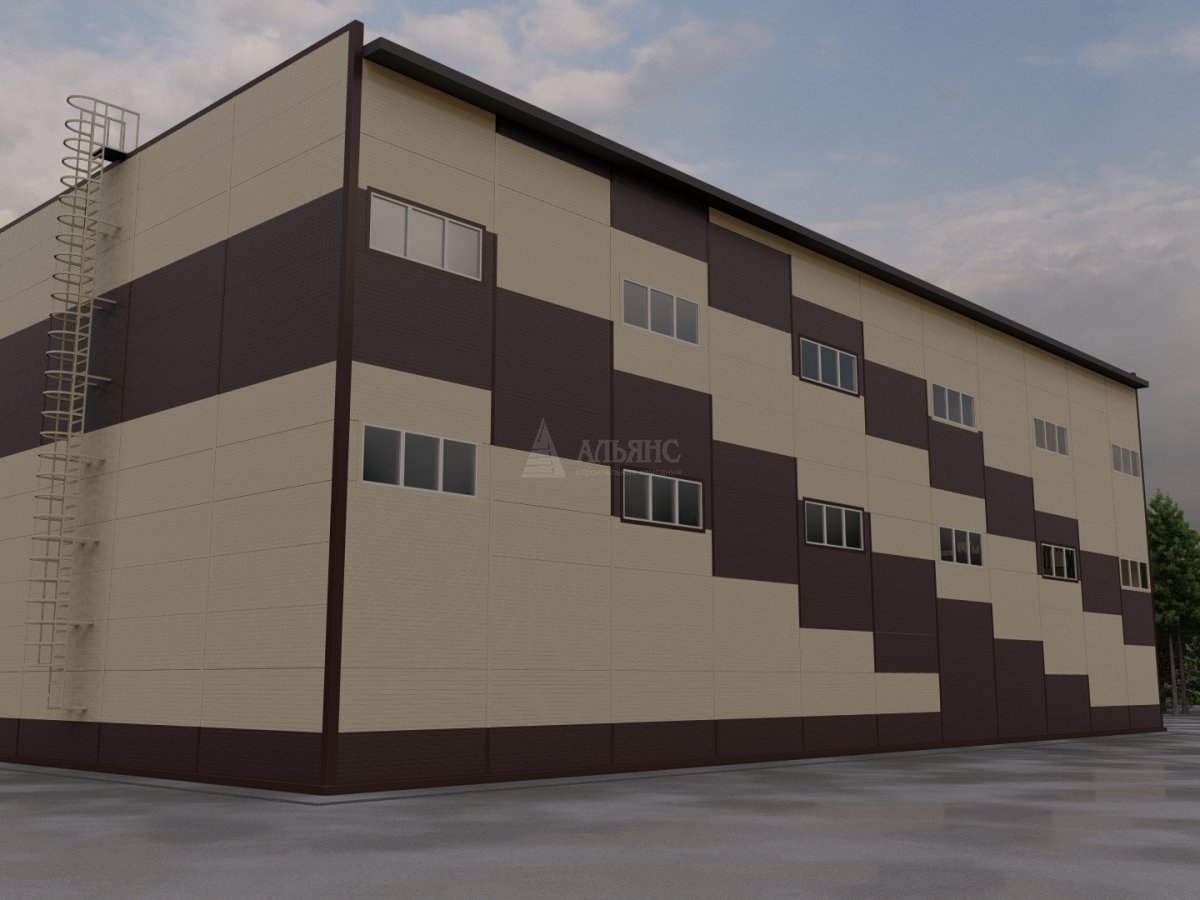 3D визуализация Склад-ангар из сэндвич-панелей - фото 3