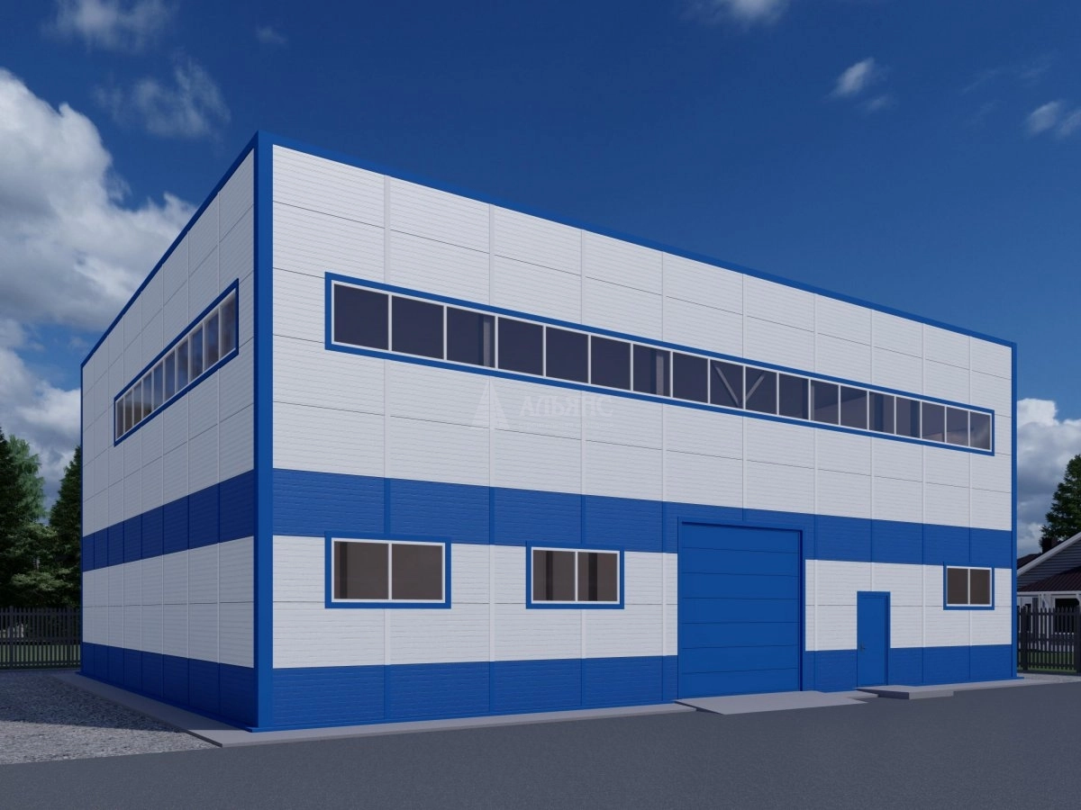 3D визуализация Автомойки из сэндвич панелей, автосервисы, СТО из сэндвич панелей, гаражи из сэндвич панелей, боксы из сэндвич панелей - фото 4