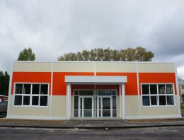  Магазин продуктов - 270 кв.м. и  рампа для разгрузки 50 кв.м из сэндвич-панелей, построенная компанией Альянс -  Магазин продуктов - 270 кв.м. и  рампа для разгрузки 50 кв.м,  Республика Коми, г. Емва, ул. Коммунистическая