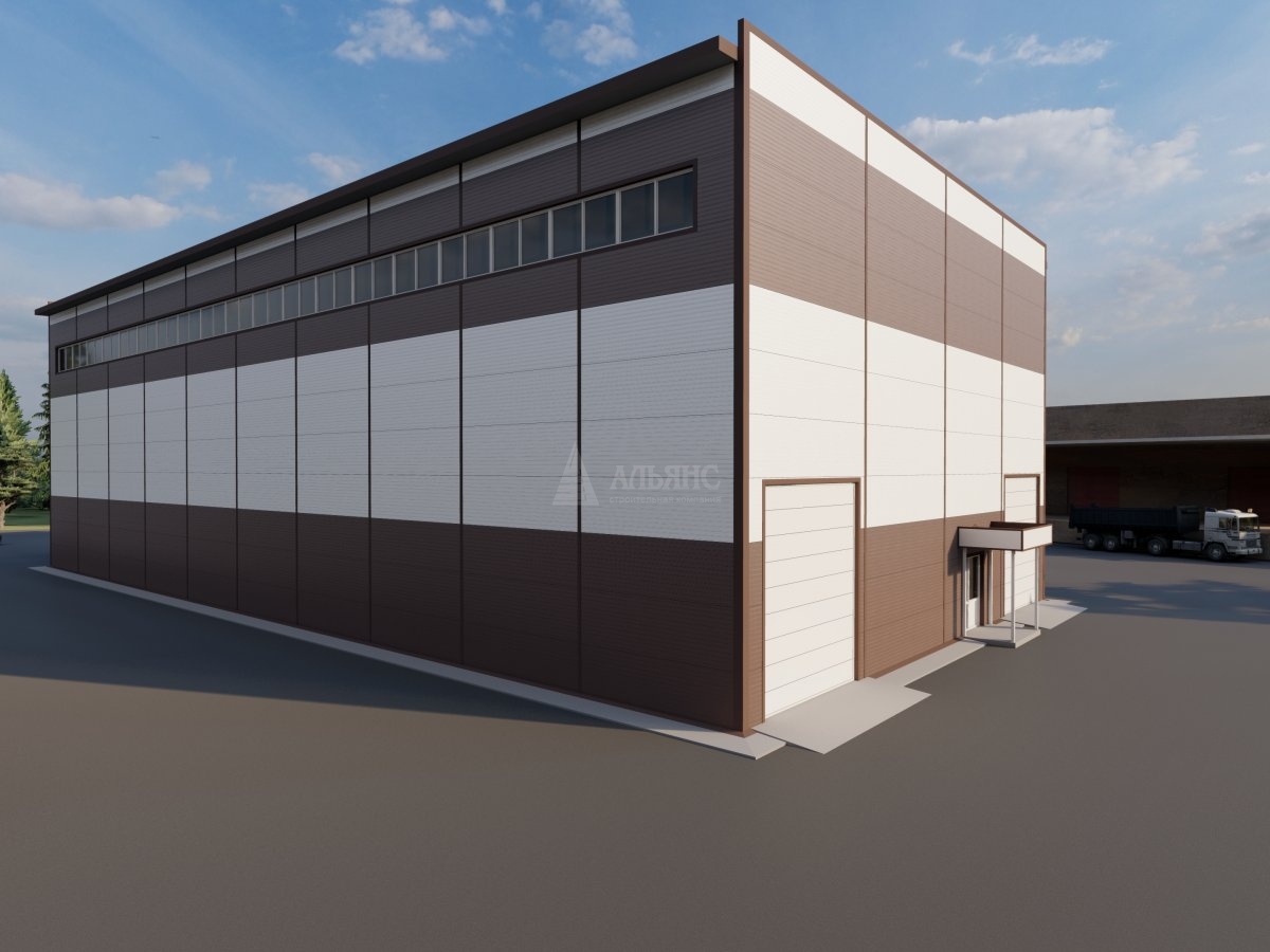 3D визуализация СТО из сэндвич-панелей - фото 2