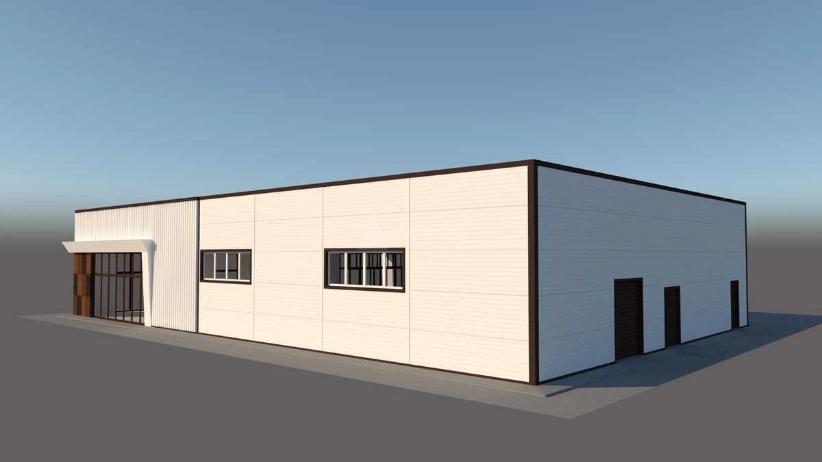 3D визуализация Магазин из сэндвич-панелей - фото 12