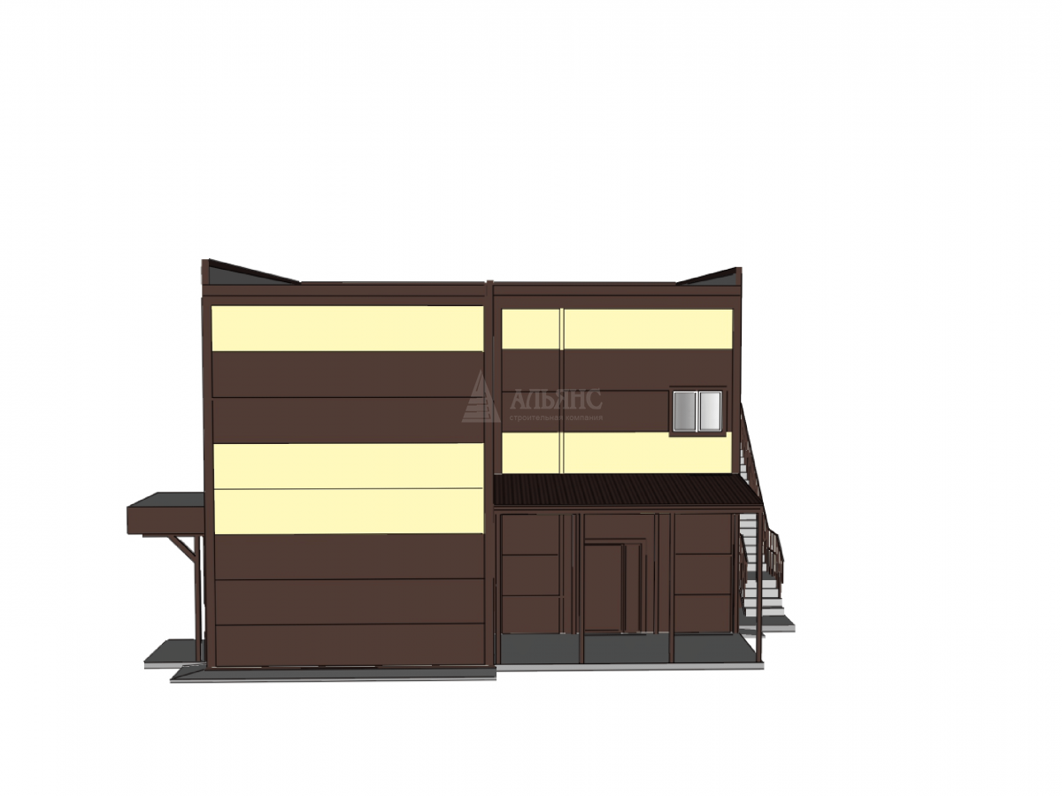 3D визуализация Магазин из сэндвич-панелей - фото 12