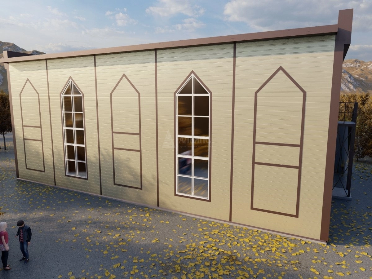 3D визуализация Торговый центр из сэндвич панелей - фото 5