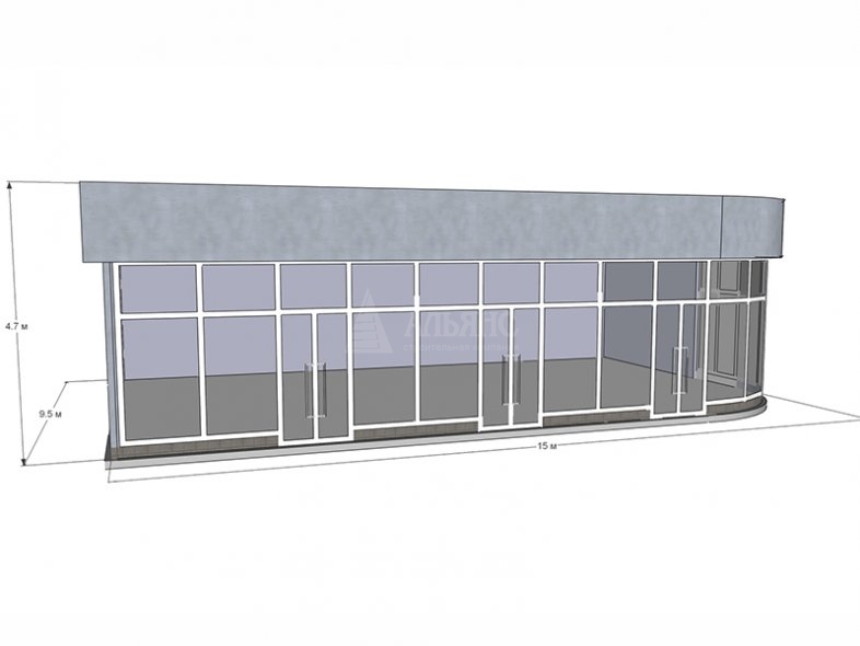 3D визуализация Магазин садовый центр из сэндвич-панелей - фото 1