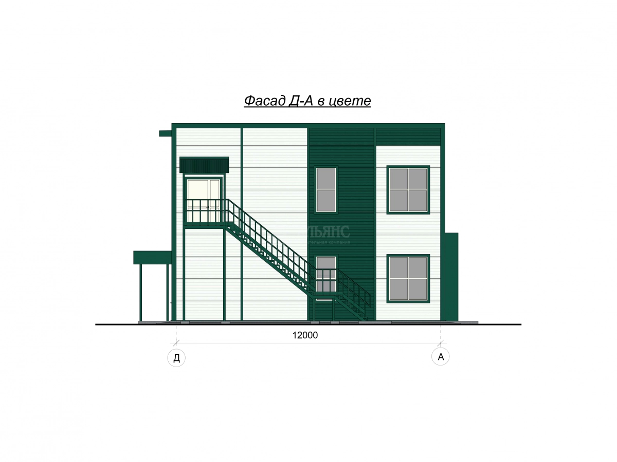 3D визуализация Здание АБК из сэндвич-панелей - фото 7